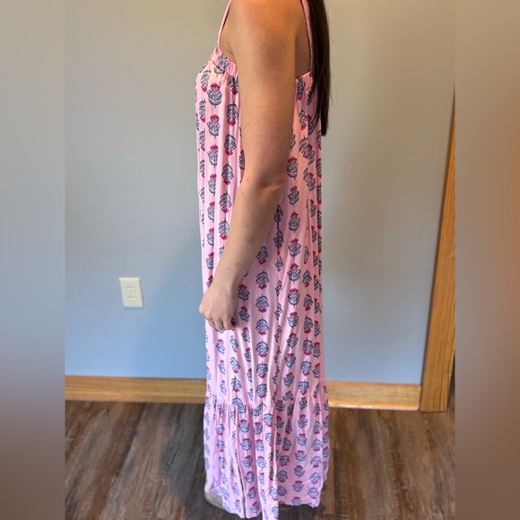 Anthropologie Vibes Pink Leaf Print Dress - Old Navy - Picture 2 of 9